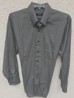 Izod Men's Button-Down Dress Shirt — Olive